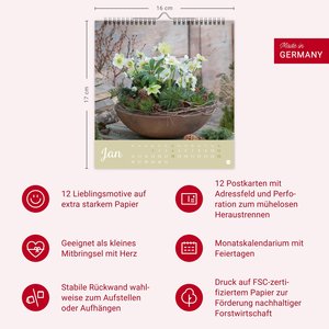 Herzliche Blumengrüße Postkartenkalender 2026
