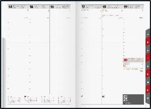 rido/idé 7023036803  Wochenkalender  Buchkalender  2023  Modell studioplan int.  2 Seiten = 1 Woche  Blattgröße 16,8 x 24 cm  Kunstleder-Einband Tejo  grau