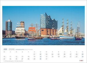 Hamburg Panorama Postkartenkalender 2026