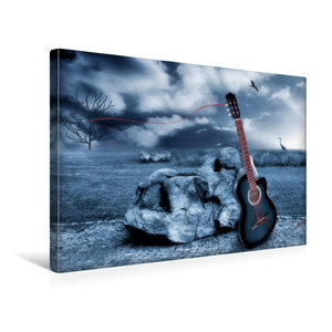 Premium Textil-Leinwand 45 cm x 30 cm quer Blues Guitar