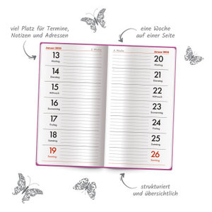 Trötsch Taschenterminer Soft Touch Schmetterlinge 2025