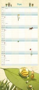 Die kleine Hummel Bommel Familienkalender 2025 – Familienplaner mit 5 Spalten – Format 22 x 49,5 cm – Von Britta Sabbag & Maite Kelly – Illustriert von Joëlle Tourlonias