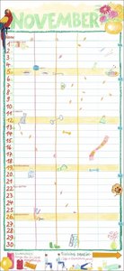 Gabi Kohwagner Unser Familienkalender 2023. Liebevoll illustrierter Kalender für Familien mit handschriftlichen Details. Wandkalender 2023 mit 5 Spalten.