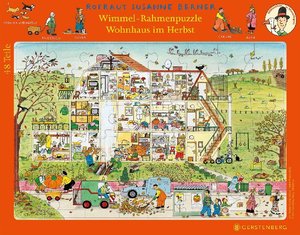 Wimmel-Rahmenpuzzle Wohnhaus im Herbst (Kinderpuzzle)