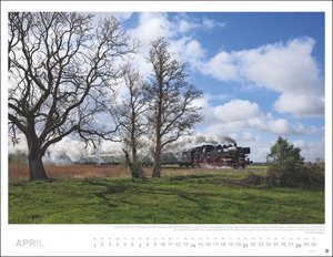 Eisenbahn Romantik Posterkalender 2024. Besonderer Wandkalender mit 12 traumhaften Fotos von seltenen Zügen und romantischen Landschaften. Foto-Kalender 2024. 44 x 34 cm.