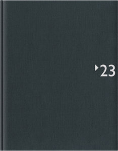 Wochenbuch anthrazit 2023 - Bürokalender 21x26,5 cm - 1 Woche auf 2 Seiten - 128 Seiten - mit Fadensiegelung - Leinenoptik - Notizbuch - 732-2621