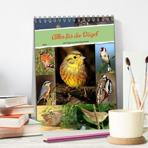 Alles für die Vögel (Tischkalender 2024 DIN A5 hoch), CALVENDO Monatskalender