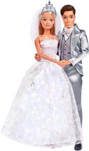 Simba 105723495 - Steffi Love, Wedding Fashion, Brautkleid/Hochzeitsanzug mit Zubehör für Ankleidepuppen