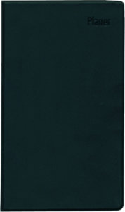 Zettler - Taschenplaner 2025 schwarz, 9,5x16cm, Taschenkalender mit 32 Seiten und Registerschnitt, 1 Monat auf 2 Seiten, separates Adressheft, Wochenzählung, Mondphasen und deutsches Kalendarium