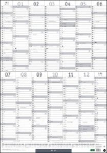 Mega-Posterplaner 2023. Großer Jahresplaner in silber. Wandkalender 2023 zum Eintragen. XXL Büro-Kalender mit Ferientermine und Feiertage. 68x98 cm