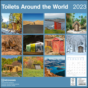 Toilets Around the World 2023 - Wand-Kalender - Broschüren-Kalender - 30x30 - 30x60 geöffnet - Toiletten-Kalender