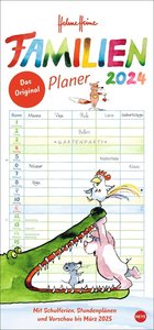Helme Heine Familienplaner 2024. Familienkalender mit 5 Spalten. Liebevoll illustrierter Familien-Wandkalender mit Schulferien und Stundenplänen.