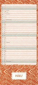 All About Orange 2025 – Planer mit variabler Spaltenzahl – Modernes Pattern-Design – Format 22 x 49,5 cm