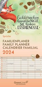 GreenLine Sprüche 2024 Familienplaner -Wandkalender - Familien-Kalender - 22x45