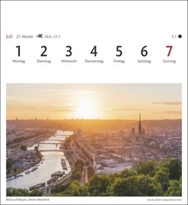 Bretagne & Normandie Sehnsuchtskalender 2024. 53 Postkarten in einem Wochenkalender mit Urlaubsflair. Foto-Tischkalender für einen Hauch Frankreich im Alltag. Auch zum Aufhängen