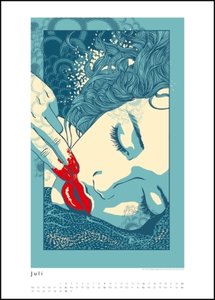 Kat Menschik illustriert Literatur – Literarischer Posterkalender in Bildern 2023 – Wand-Kalender von DUMONT – Format 50 x 70 cm