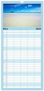 Familienplaner 2024 - Traumstrände in der Karibik mit 5 Spalten (Wandkalender, 21 x 45 cm) CALVENDO