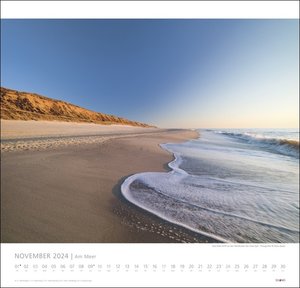Am Meer - Sand, Wind und Wellen Kalender 2024. Kalender Großformat mit Fotos von Wogen und Sandstränden. Ein Fotokalender, der Lust auf den nächsten Urlaub macht.
