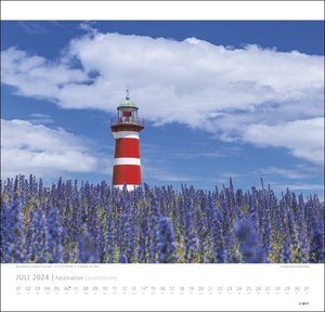 Faszination Leuchttürme - an den Grenzen der Landschaft Kalender 2024. Eiland-Leuchtturm-Kalender mit 12 Farbfotos. Großer Wandkalender 48 x 46 cm mit Monatskalendarium.