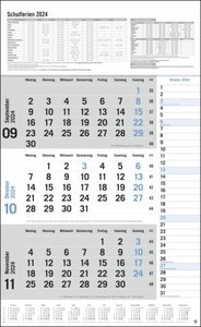 3-Monats-Planer 2024 mit Klappfälzel mit Ferienterminen. Praktischer Wandplaner mit Datumsschieber. Büro-Kalender mit Notizspalte und Jahresübersicht. Wandkalender 2024.