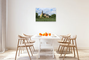 Premium Textil-Leinwand 90 cm x 60 cm quer Wasserburg Gemen in Borken-Gemen