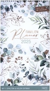 Familienplaner 2025 Wand-Kalender 5-spaltig 12 MONATE [Blattgold]
