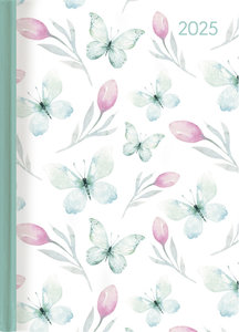 Lady Journal Butterfly 2025 - Schmetterling - Taschenkalender A6 (10,7x15,2 cm) - Weekly - 192 Seiten - Notiz-Buch - Termin-Planer - Alpha Edition