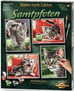 Schipper 609340554 - Katzen Samtpfoten, MNZ 18x24cm