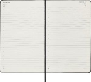Moleskine 12 Monate Tageskalender 2024, Large/A5, Schwarz