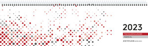 Tischquerkalender Perfo XL rot 2023 - 36,2x10,6 cm - 1 Woche auf 2 Seiten - Stundeneinteilung 7 - 20 Uhr - jeder Tag einzeln abtrennbar - 136-0013
