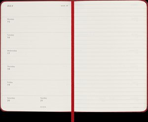 Moleskine 12 Monate Wochen Notizkalender 2024, Pocket/A6, Scharlachrot