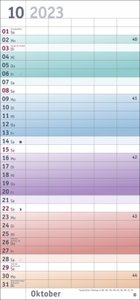 Bunte Wochen-Familienplaner 2023. Praktischer Wandplaner mit 5 Spalten. Familien Wandkalender mit Schulferien und 3-Monats-Ausblick. Terminkalender 2023
