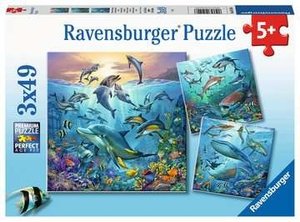 Ravensburger Kinderpuzzle - 05149 Tierwelt des Ozeans - Puzzle für Kinder ab 5 Jahren, mit 3x49 Teilen
