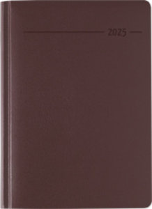 Buchkalender Balacron rot 2025 - Büro-Kalender A5 - Cheftimer - 1 Tag 1 Seite - 416 Seiten - Balacron-Einband - Zettler