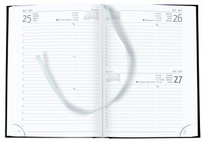 Zettler - Buchkalender Balacron 2025 schwarz, 15x21cm, Taschenkalender im Tucson Einband mit 352 Seiten, 7 Tage auf 6 Seiten, Adressteil, Monats- und Jahresübersicht und internationales Kalendarium