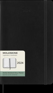 Moleskine 12 Monate Wochen Notizkalender 2024, Large/A5, Schwarz