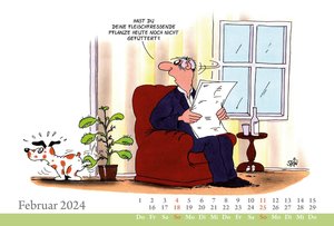 Uli Stein Tischkalender 2024: Monatskalender zum Aufstellen
