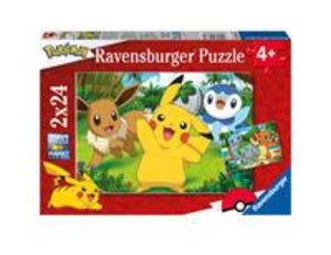 Ravensburger Kinderpuzzle 05668 - Pikachu und seine Freunde - 2x24 Teile Pokémon Puzzle für Kinder ab 4 Jahren