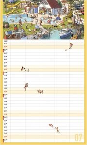 Wimmelbilder Familienplaner XL 2023. Göbel & Knorr Familienkalender mit 5 Spalten. Familien-Wandkalender mit Suchbildern für Groß und Klein. Mit Schulferien.