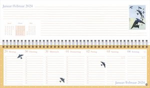 Marjolein Bastin: Wochenquerplaner 2024. Übersichtlicher Umklapp-Kalender 2024 mit zarten Naturillustrationen. Kalender für Schreibtisch oder Wand mit Wochenkalendarium.