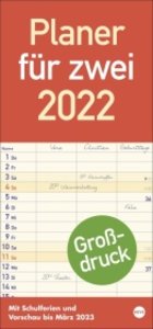 Großdruck Planer für zwei Kalender 2022