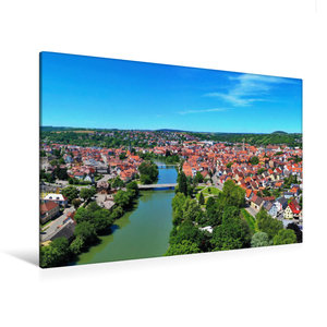 Premium Textil-Leinwand 120 cm x 80 cm quer Luftbild von Rottenburg am Neckar