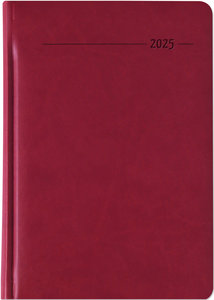 Buchkalender Tucson rot 2025 - mit Registerschnitt - Büro-Kalender A5 - 1 Tag 1 Seite - 416 Seiten - Tucson-Einband - Zettler