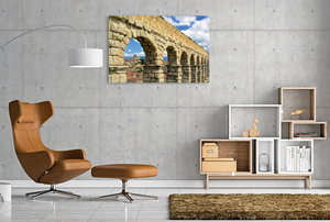 Premium Textil-Leinwand 120 cm x 80 cm quer Aquädukt von Segovia