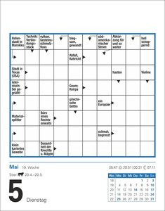 Kreuzworträtsel Tagesabreißkalender 2026