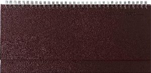 Tisch-Querkalender Balacron rot 2023 - Büro-Planer 29,7x13,5 cm - mit Registerschnitt - Tisch-Kalender - verlängerte Rückwand - 1 Woche 2 Seiten