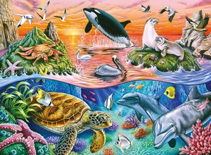 Ravensburger Kinderpuzzle - 10681 Bunter Ozean - Unterwasserwelt-Puzzle für Kinder ab 6 Jahren, mit 100 Teilen im XXL-Format