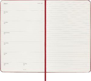 Moleskine 12 Monate Wochen Notizkalender 2024, Large/A5, Scharlachrot