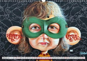 American Street Art - tätowierte Wände (Wandkalender 2021 DIN A3 quer)