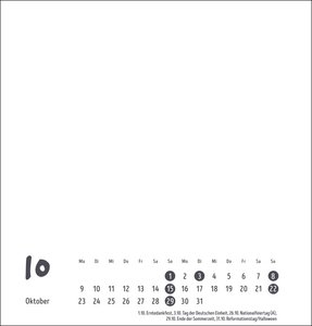 Bastelkalender 2023 weiß mittel. Blanko-Kalender zum Basteln mit extra Titelblatt für eine persönliche Gestaltung. Foto- und Bastelkalender 2023. Format 20x22 cm